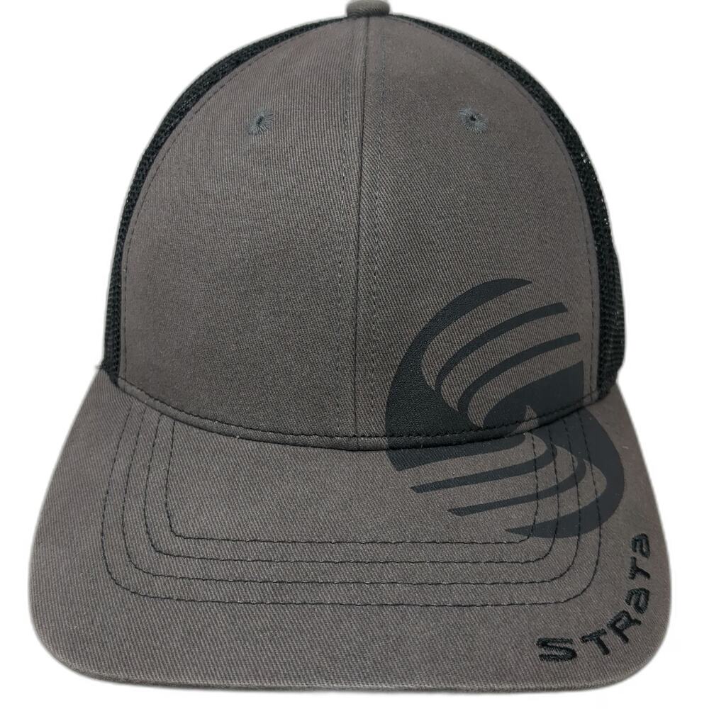 Strata Trucker Hat Gray Black One Size Mesh Snapback Golf Logo Graphic Print